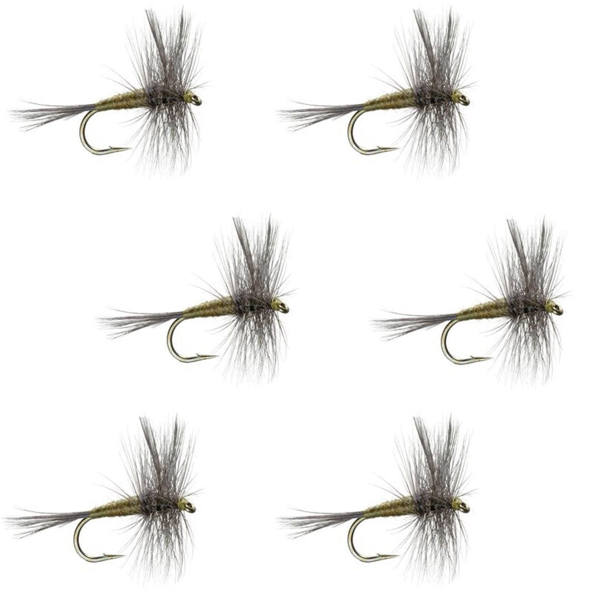 Blue Winged Olive BWO Classic Trout Dry Fly Fishing Flies - Set of 6 Flies Size 14 - Hazy Fly Fishing