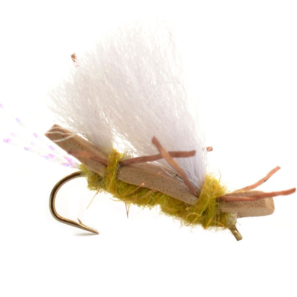 Chubby Chernobyl Ant Golden Foam Body Grasshopper Fly - 1 Dozen Flies Hook Size 10 - Hazy Fly Fishing