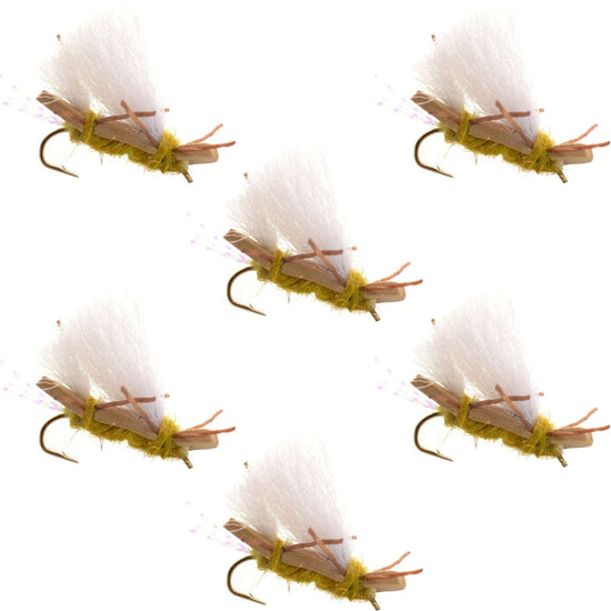 Chubby Chernobyl Ant Golden Foam Body Grasshopper Fly - 6 Flies Hook Size 10 - Hazy Fly Fishing