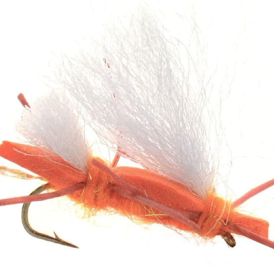 Chubby Chernobyl Ant Orange Foam Body Grasshopper Fly - 1 Dozen Flies Hook Size 10 - Hazy Fly Fishing
