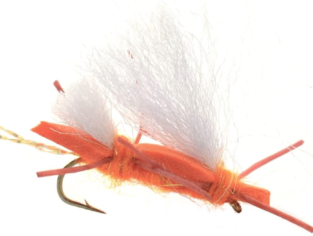 Chubby Chernobyl Ant Orange Foam Body Grasshopper Fly - 1 Dozen Flies Hook Size 10 - Hazy Fly Fishing