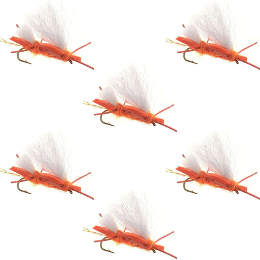 Chubby Chernobyl Ant Orange Foam Body Grasshopper Fly - 6 Flies Hook Size 10 - Hazy Fly Fishing