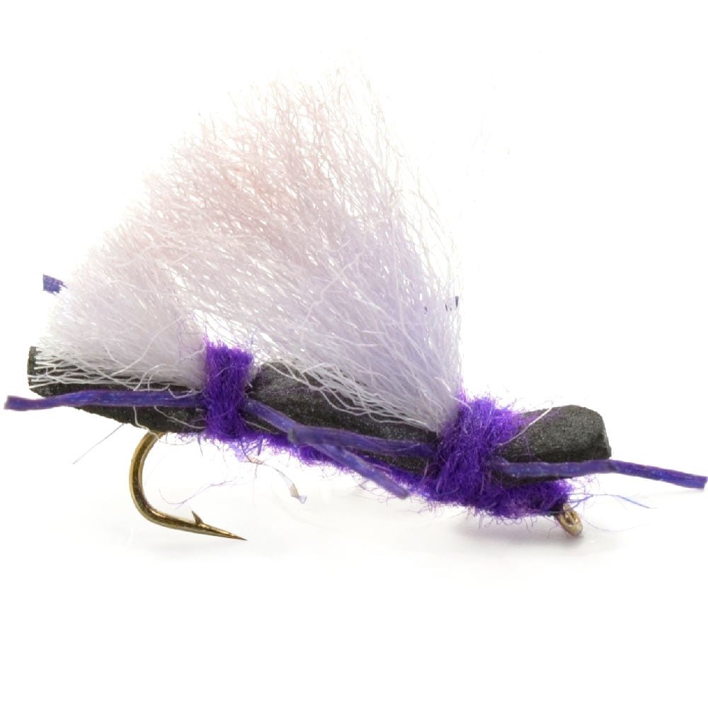 Chubby Chernobyl Ant Purple Foam Body Grasshopper Fly - 1 Dozen Flies Hook Size 10 - Hazy Fly Fishing