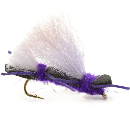 Chubby Chernobyl Ant Purple Foam Body Grasshopper Fly - 6 Flies Hook Size 10 - Hazy Fly Fishing