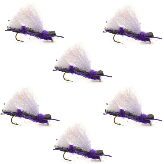Chubby Chernobyl Ant Purple Foam Body Grasshopper Fly - 6 Flies Hook Size 10 - Hazy Fly Fishing