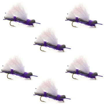 Chubby Chernobyl Ant Purple Foam Body Grasshopper Fly - 6 Flies Hook Size 10 - Hazy Fly Fishing