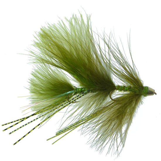 Circus Peanut Envy Streamer Olive - Size 6 - Articulated Fishing Flies - Set of 3 - Hazy Fly Fishing