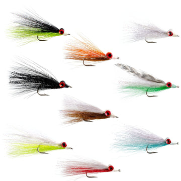 Clouser Minnow Freshwater Streamer Assortment - Collection of 9 Trout Bass Flies - Hook Size 4 - Hazy Fly Fishing