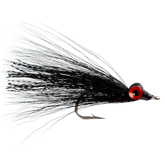 Clousers Deep Minnow Black - Streamer Fly Fishing Flies - 4 Saltwater and Bass Flies - Hook Size 1/0 - Hazy Fly Fishing