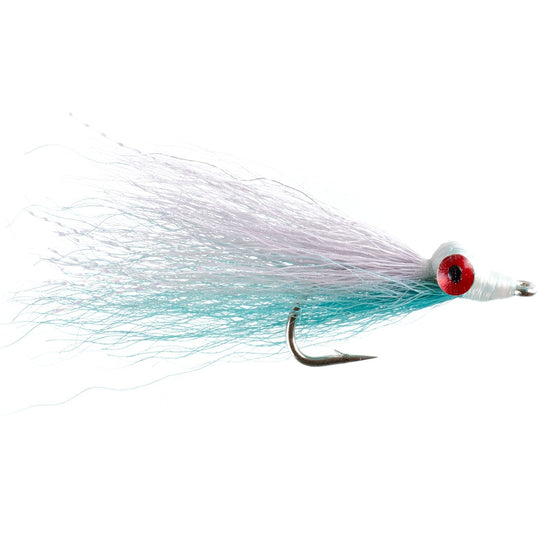 Clousers Deep Minnow Blue White - Streamer Fly Fishing Flies - 4 Saltwater and Bass Flies - Hook Size 1/0 - Hazy Fly Fishing