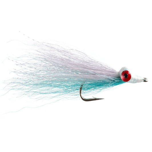 Clousers Deep Minnow Blue White - Streamer Fly Fishing Flies - 4 Saltwater and Bass Flies - Hook Size 1/0 - Hazy Fly Fishing