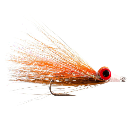Clousers Deep Minnow Brown Orange Sunfish - Streamer Fly Fishing Flies - 4 Saltwater and Bass Flies - Hook Size 1/0 - Hazy Fly Fishing