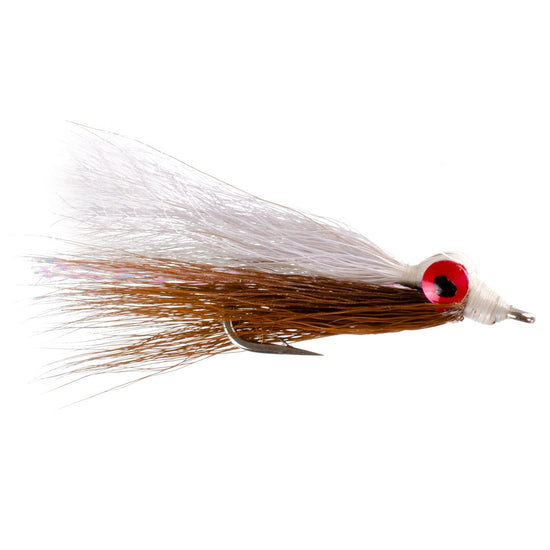 Clousers Deep Minnow Brown White - Streamer Fly Fishing Flies - 4 Saltwater and Bass Flies - Hook Size 1/0 - Hazy Fly Fishing