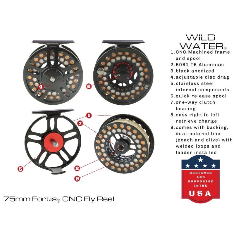 CNC Fly Reel Fly Fishing Kit, 3/4wt Rod | 7ft | 4 - piece | Wild Water Fly Fishing - Hazy Fly Fishing