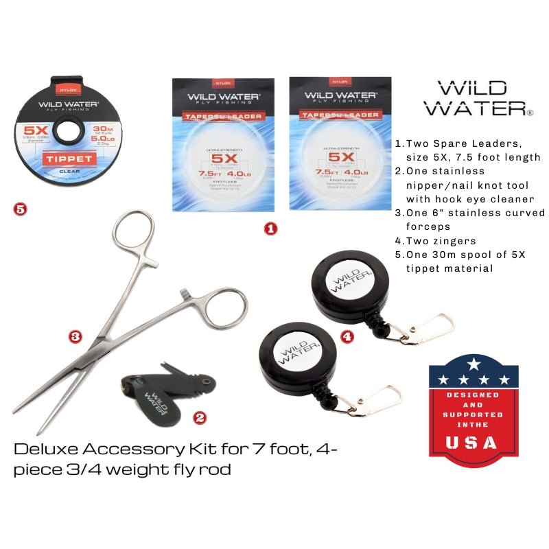 CNC Fly Reel Fly Fishing Kit, 3/4wt Rod | 7ft | 4 - piece | Wild Water Fly Fishing - Hazy Fly Fishing