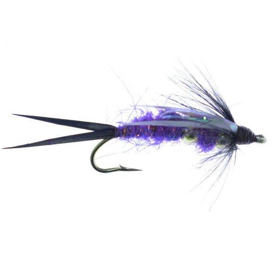 Double Bead Purple Psycho Prince Nymph Fly Fishing Flies - 1 Dozen Flies Hook Size 12 - Hazy Fly Fishing