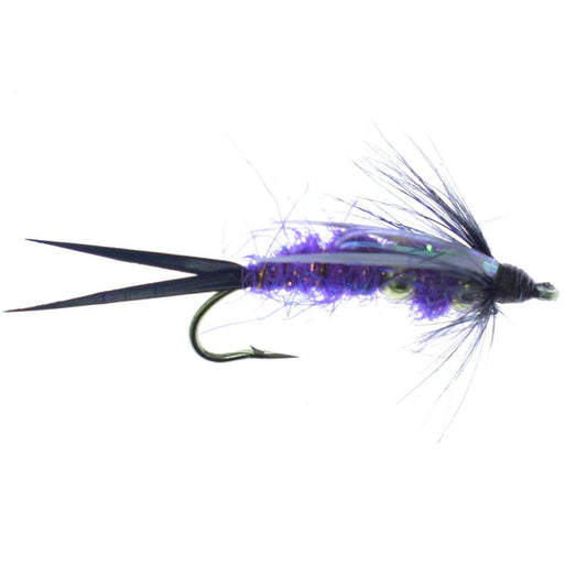 Double Bead Purple Psycho Prince Nymph Fly Fishing Flies - 1 Dozen Flies Hook Size 8 - Hazy Fly Fishing