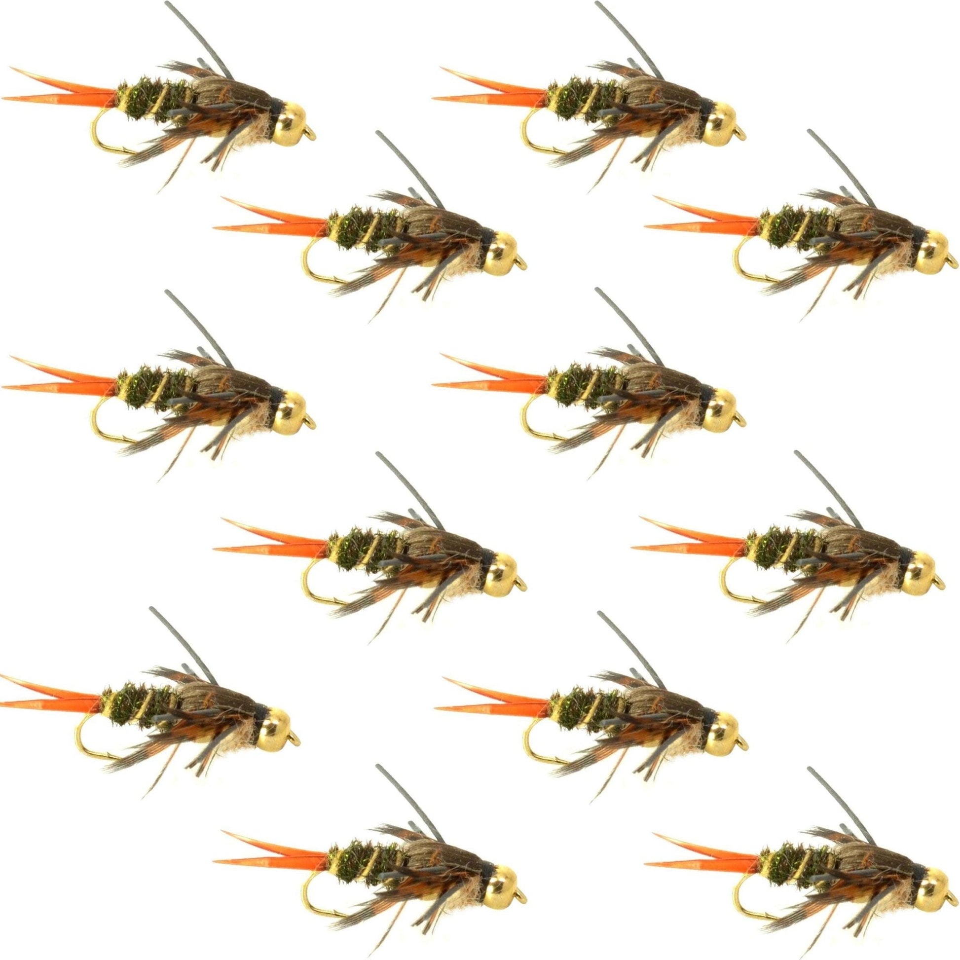 Double Bead Twenty Incher Nymph Fly Fishing Flies - 1 Dozen Flies Hook Size 12 - Hazy Fly Fishing