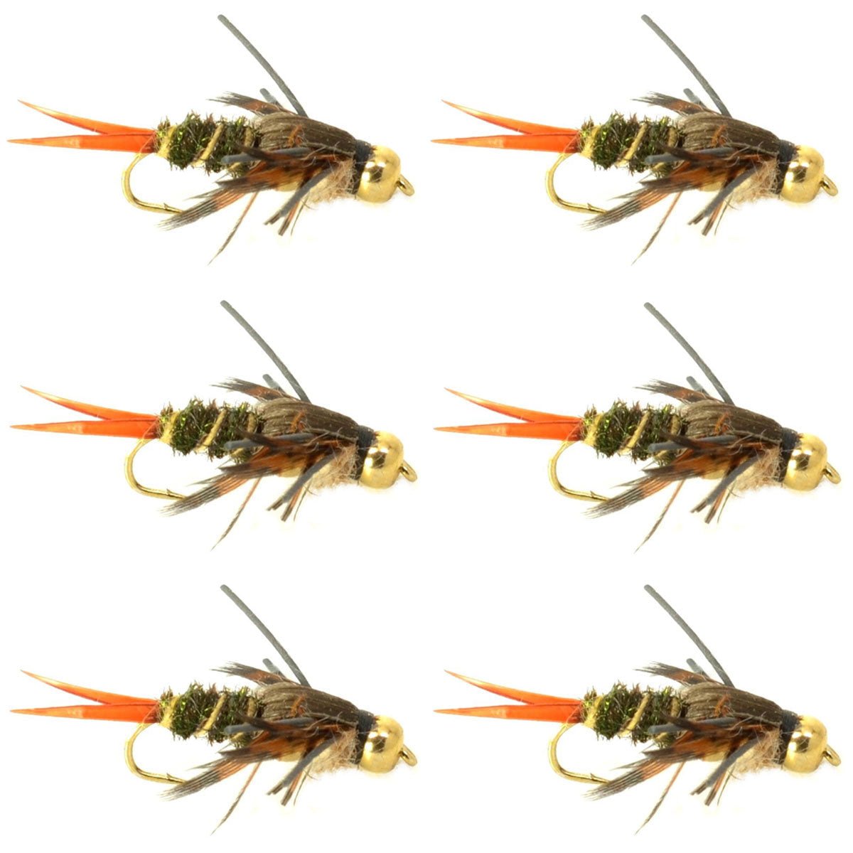 Double Bead Twenty Incher Nymph Fly Fishing Flies - 6 Flies Hook Size 12 - Hazy Fly Fishing