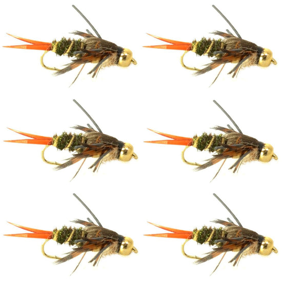Double Bead Twenty Incher Nymph Fly Fishing Flies - 6 Flies Hook Size 14 - Hazy Fly Fishing