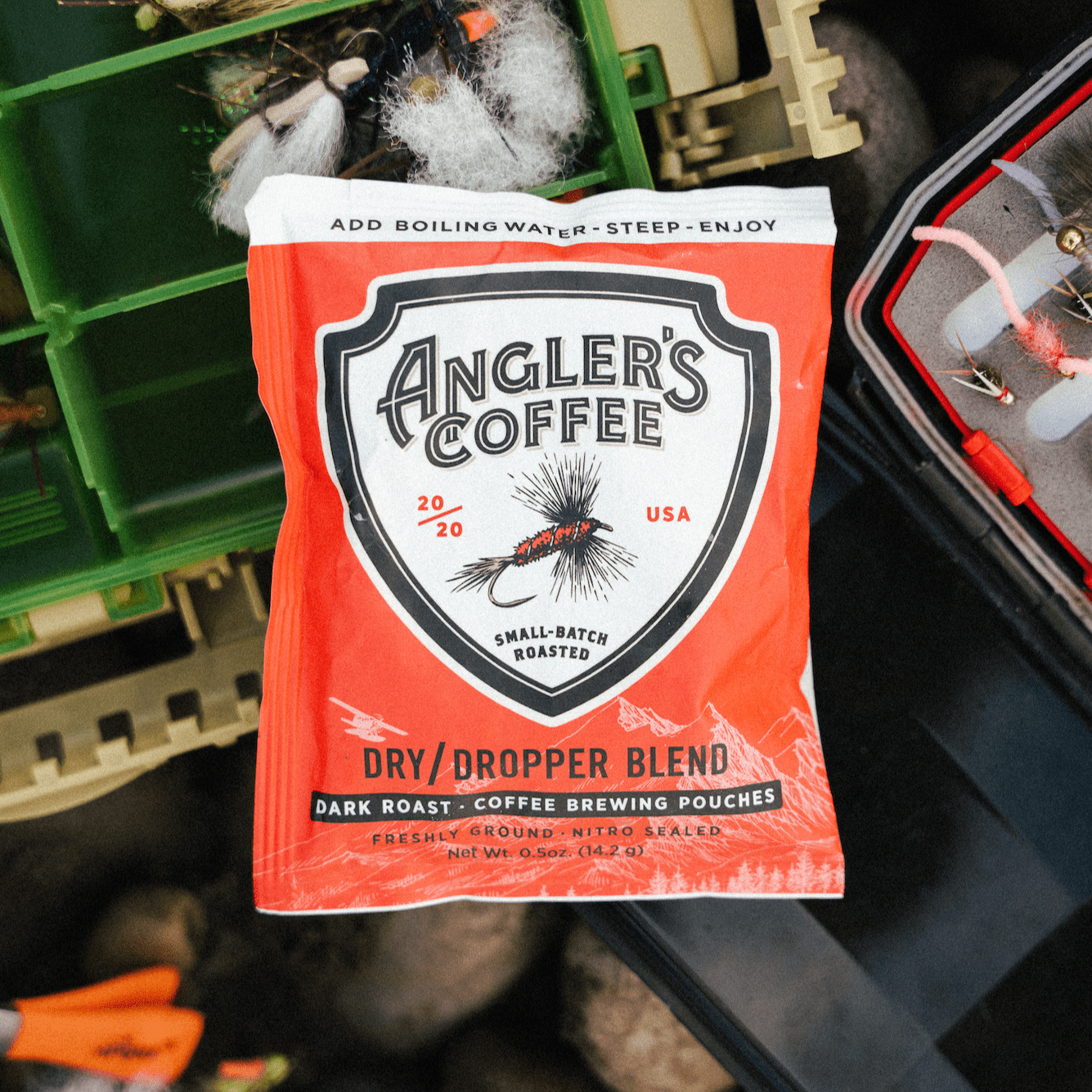 Dry Dropper Single Serve - Fresh Brew Coffee Pouch - Hazy Fly Fishing
