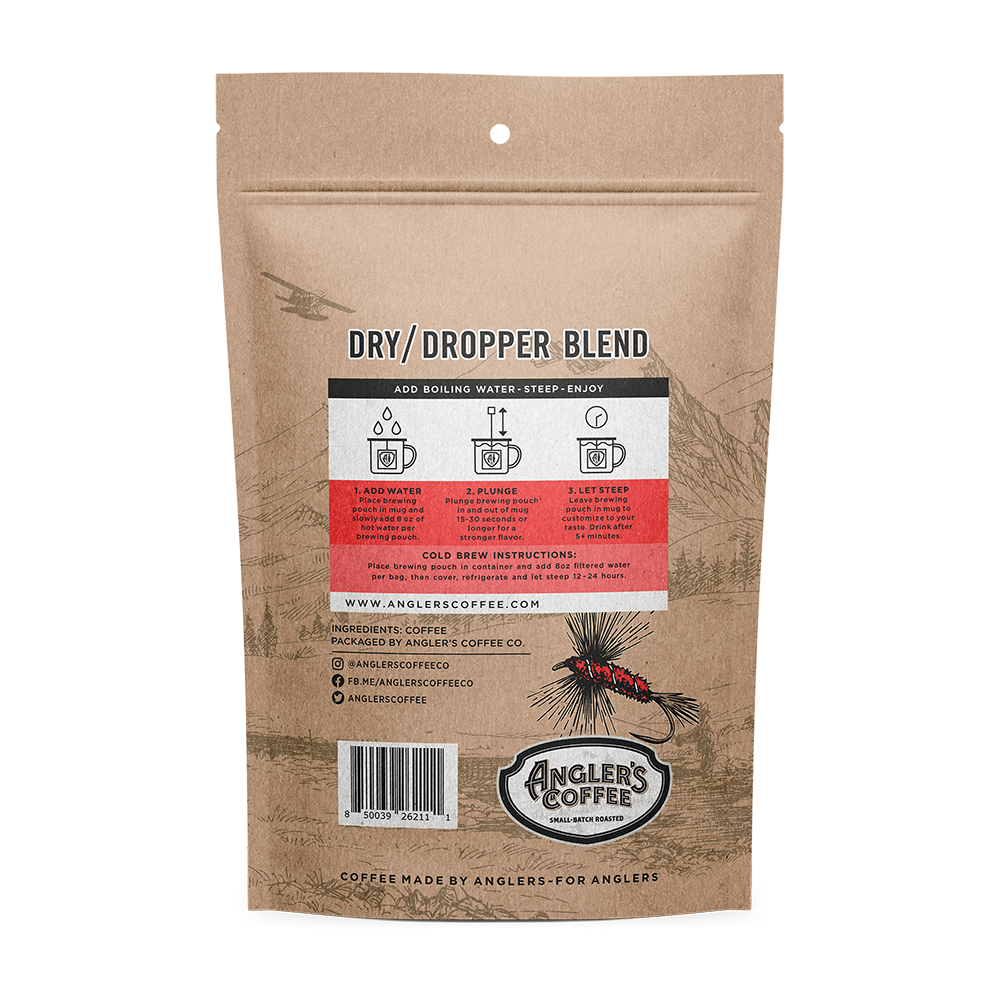 Dry Dropper Single Serve - Fresh Brew Coffee Pouch - Hazy Fly Fishing
