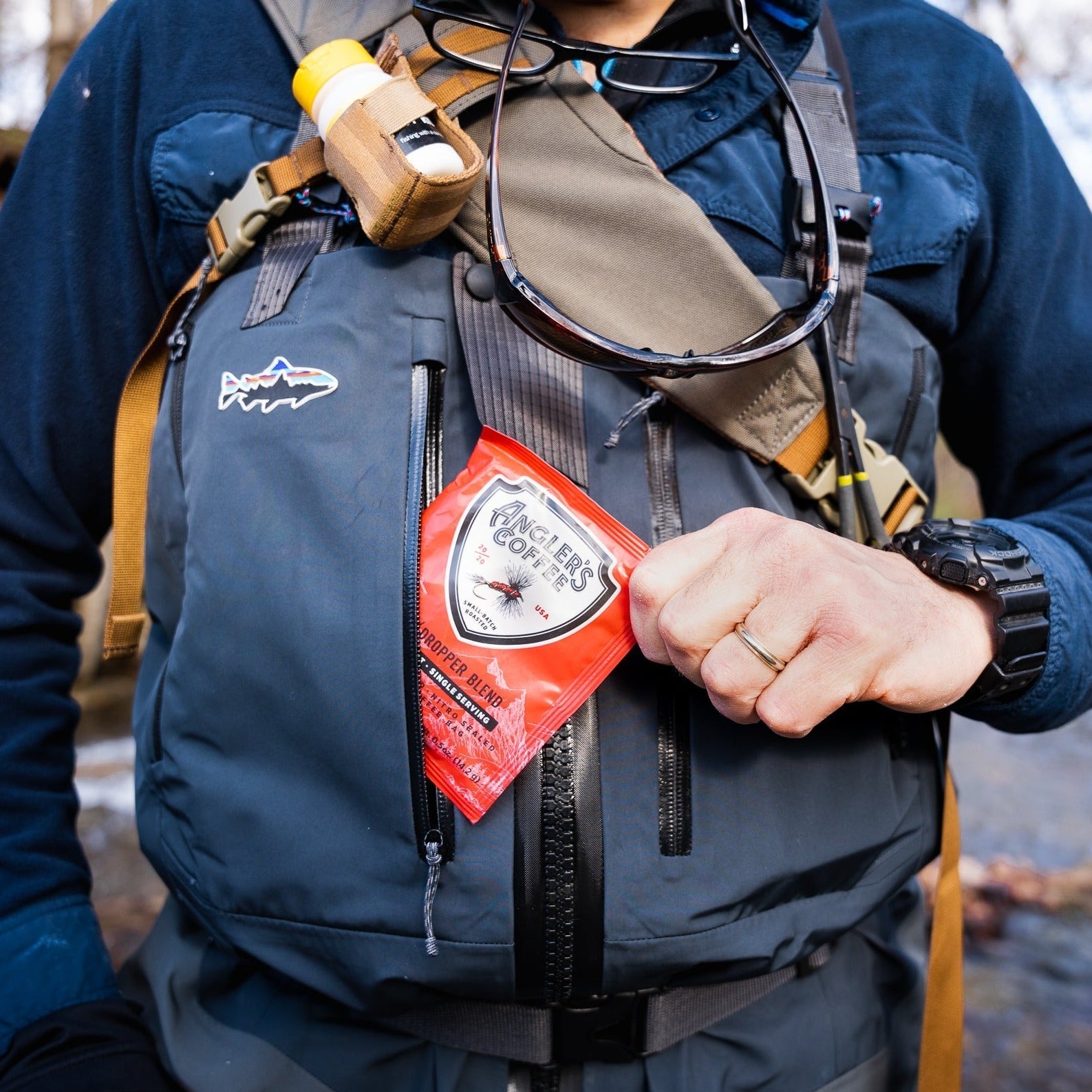 Dry Dropper Single Serve - Fresh Brew Coffee Pouch - Hazy Fly Fishing
