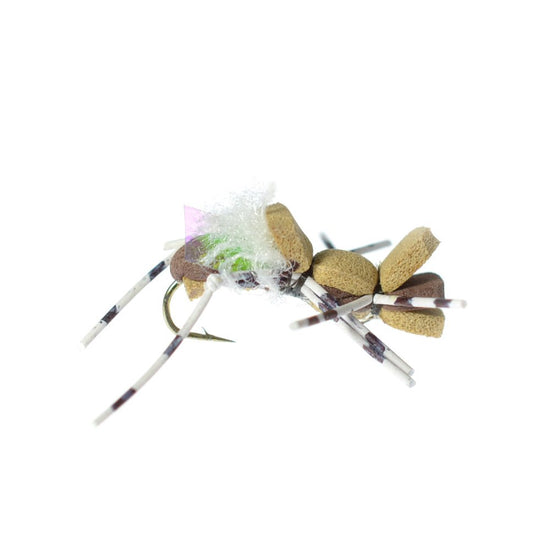 Fat Albert Tan Foam Body Grasshopper Fly - 6 Flies Hook Size 10 - Hazy Fly Fishing