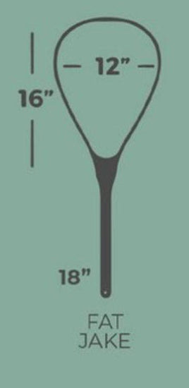 Fat Jake 16"x12" - Brown Trout Engraved - Natural Fly Fishing Traditional Landing Net - Handcrafted & Made in USA - Hazy Fly Fishing