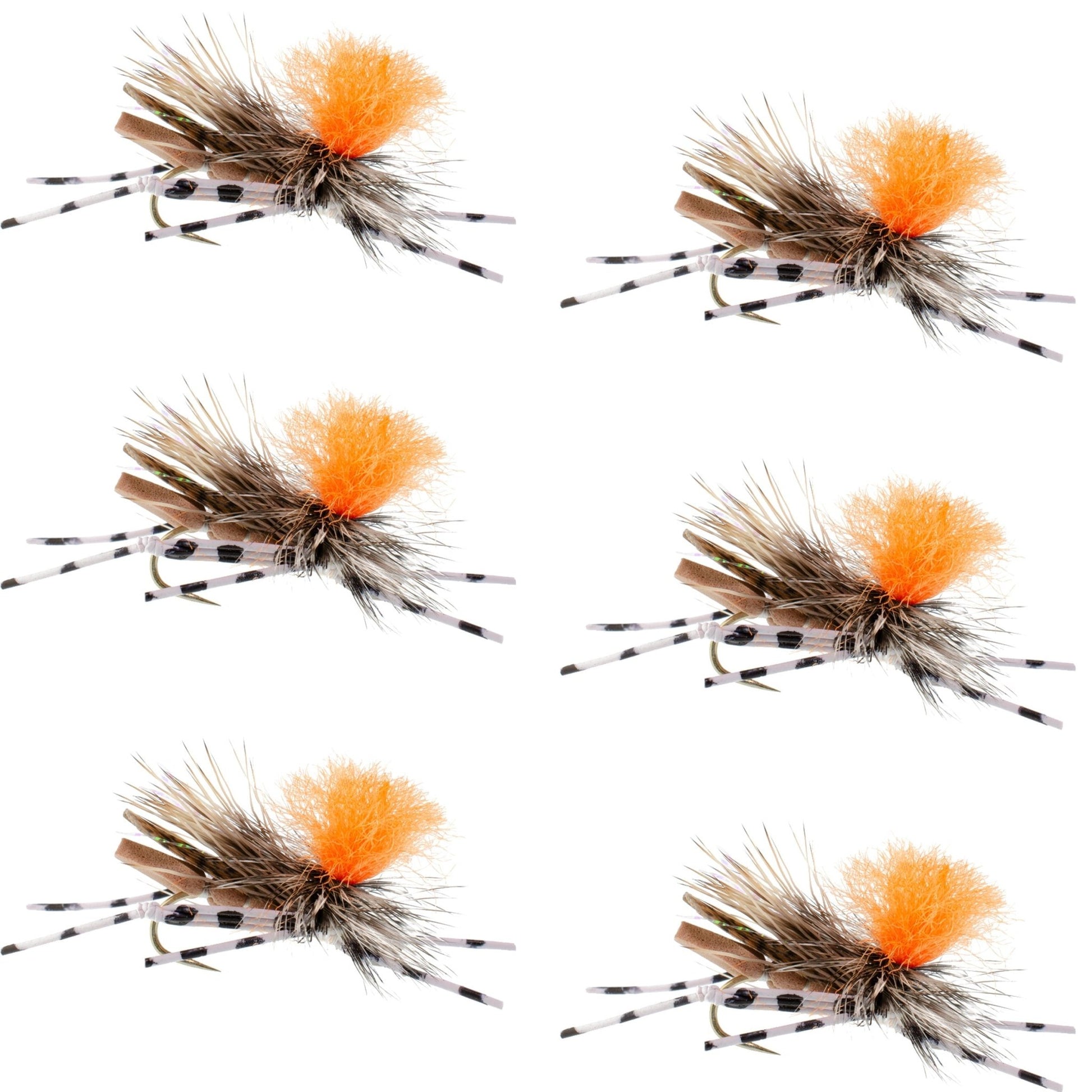 Feth Hopper Tan - Foam Grasshopper Fly Pattern - 6 Flies Hook Size 10 - Hazy Fly Fishing