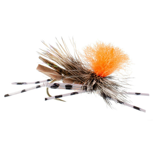 Feth Hopper Tan - Foam Grasshopper Fly Pattern - 6 Flies Hook Size 10 - Hazy Fly Fishing