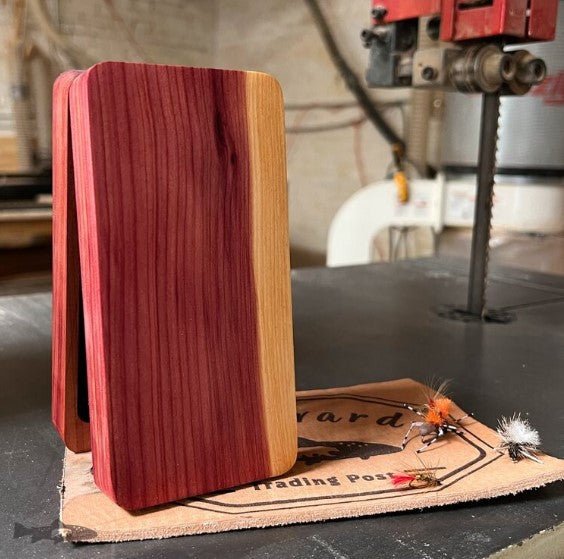 Fly Box Red Cedar Clam Shell - Handcrafted & Made in USA - Hazy Fly Fishing