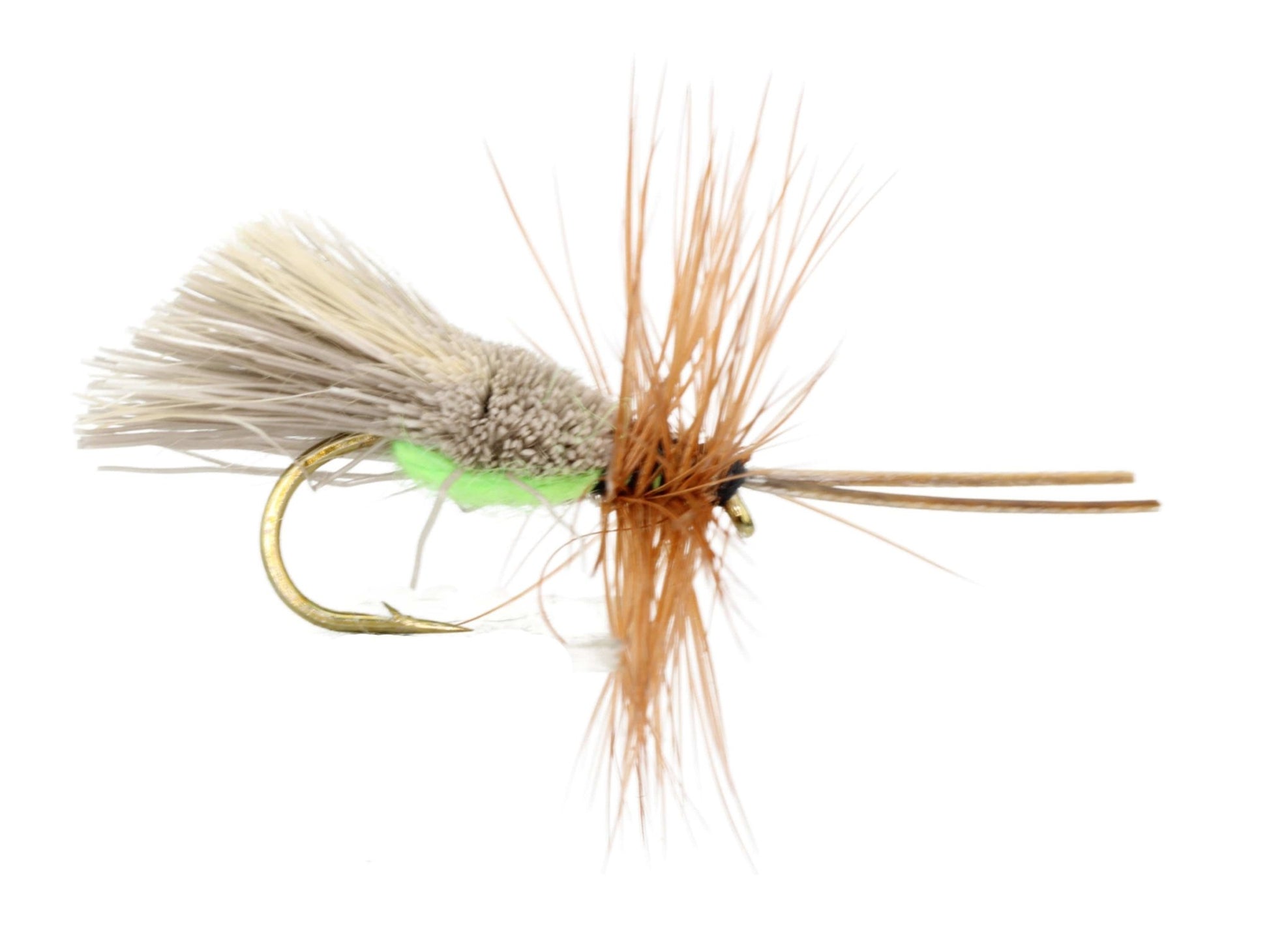 Goddard Caddis with Chartreuse Underside, Size 12 | Qty. 6 | Wild Water Fly Fishing - Hazy Fly Fishing