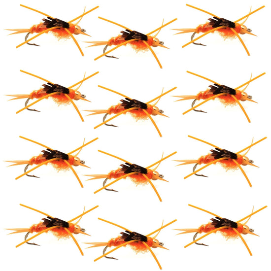 Gold Bead Kaufmann's Golden Stone Fly Nymph Rubber Legs - 1 Dozen Flies Hook Size 6 - Hazy Fly Fishing