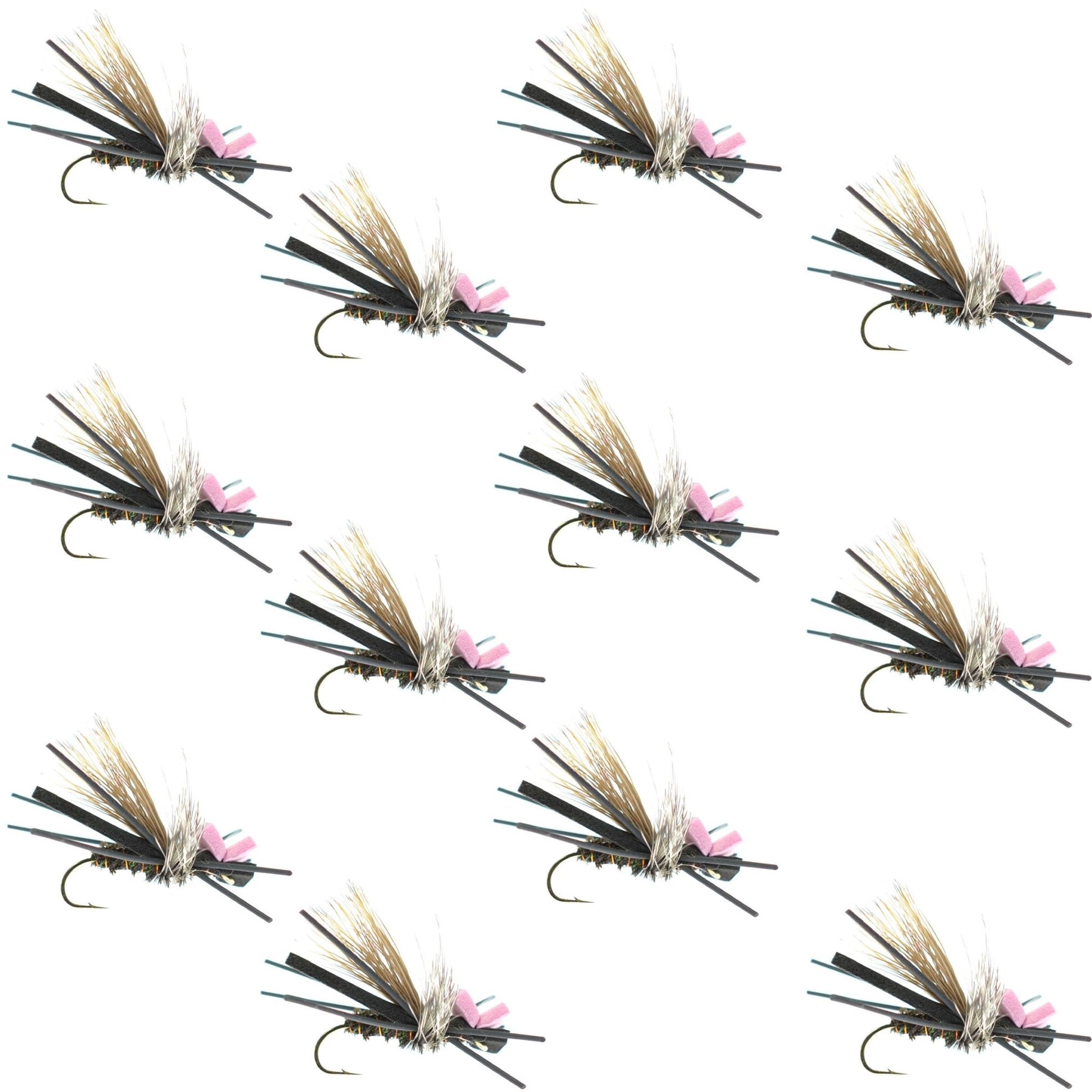 Gypsy King Hopper Foam Body Grasshopper Fly - 1 Dozen Flies Hook Size 10 - Hazy Fly Fishing