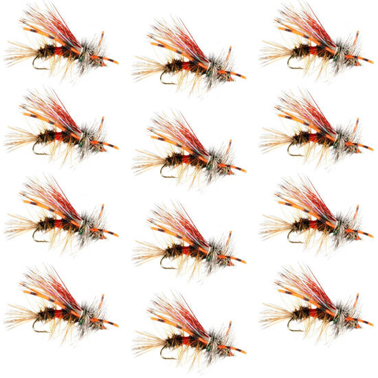 Kaufmann's Royal Crystal Stimulator Rubber Legs Dry Fly - 1 Dozen Flies Hook Size 12 - Hazy Fly Fishing