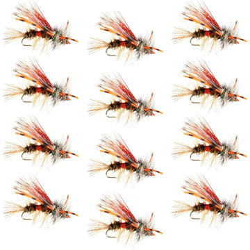 Kaufmann's Royal Crystal Stimulator Rubber Legs Dry Fly - 1 Dozen Flies Hook Size 12 - Hazy Fly Fishing