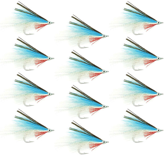 Lefty's Deceiver Saltwater Streamer Fly - Blue/White - 1 Dozen Hook Size 1/0 - Hazy Fly Fishing