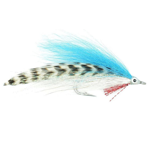 Lefty's Deceiver Saltwater Streamer Fly - Blue/White/Grizzly - 4 Flies Hook Size 1/0 - Hazy Fly Fishing