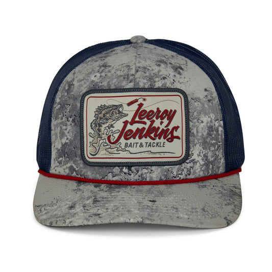 LeRoy Jenkins Bass Fishing Hat Meshback 6 - Panel Rope Cap - Hazy Fly Fishing