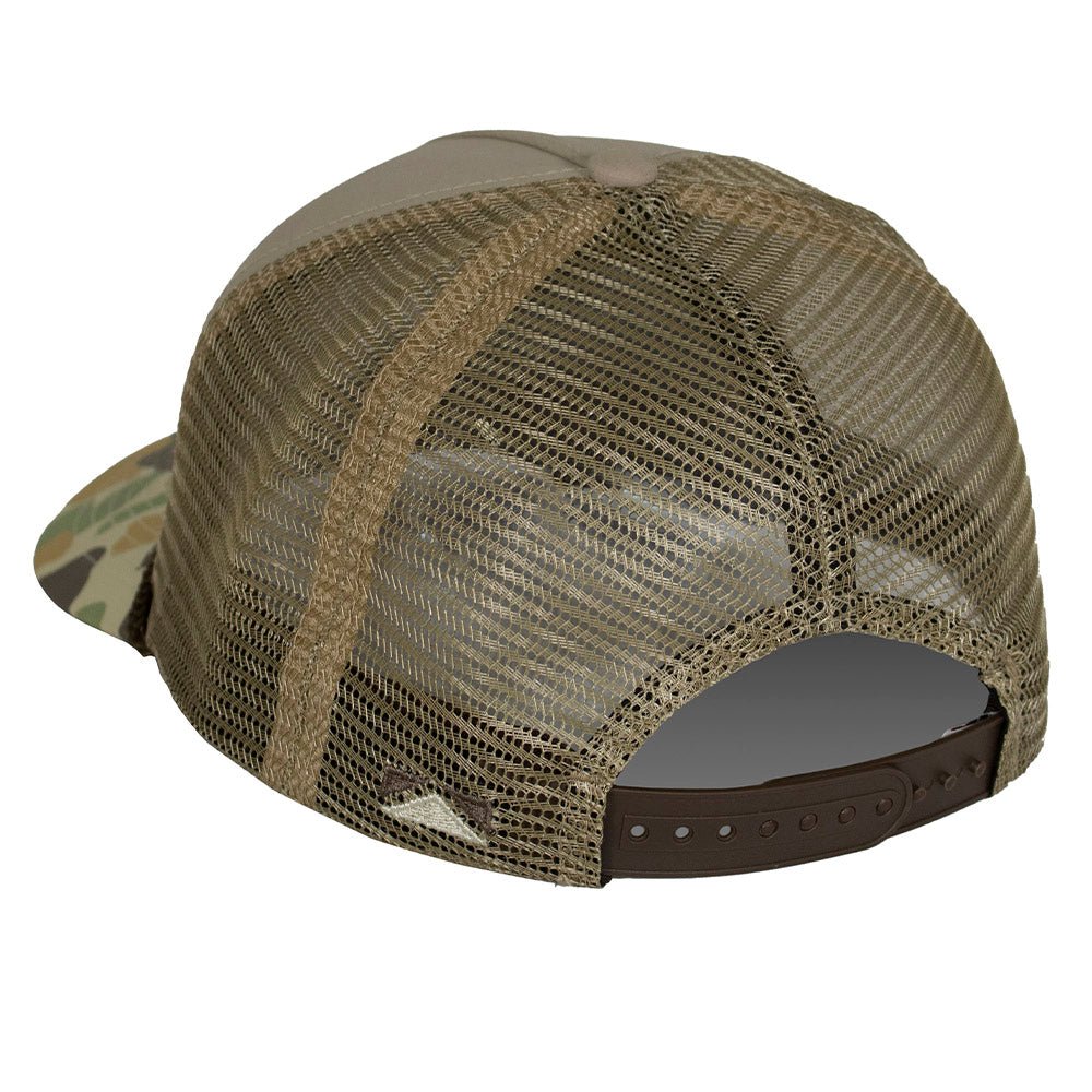 Mallard Drake Pair Old School Camo 5 - Panel Trucker - Hazy Fly Fishing