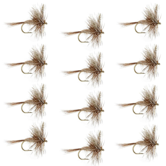 March Brown Classic Dry Fly - 1 Dozen Flies Hook Size 16 - Hazy Fly Fishing