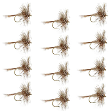 March Brown Classic Dry Fly - 1 Dozen Flies Hook Size 16 - Hazy Fly Fishing