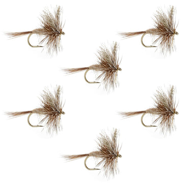 March Brown Classic Dry Fly - 6 Flies Hook Size 12 - Hazy Fly Fishing