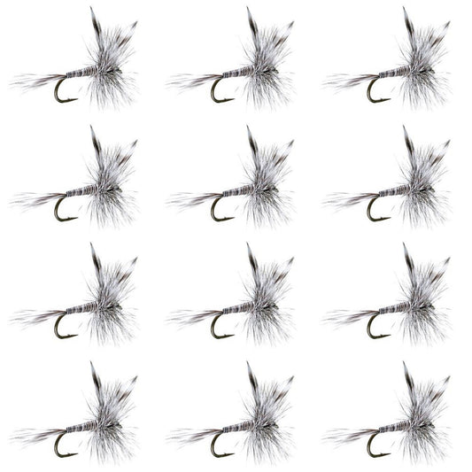 Mosquito Classic Trout Dry Fly Fishing Flies - 1 Dozen Size 12 - Hazy Fly Fishing