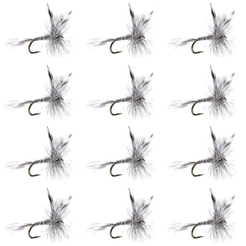 Mosquito Classic Trout Dry Fly Fishing Flies - 1 Dozen Size 14 - Hazy Fly Fishing