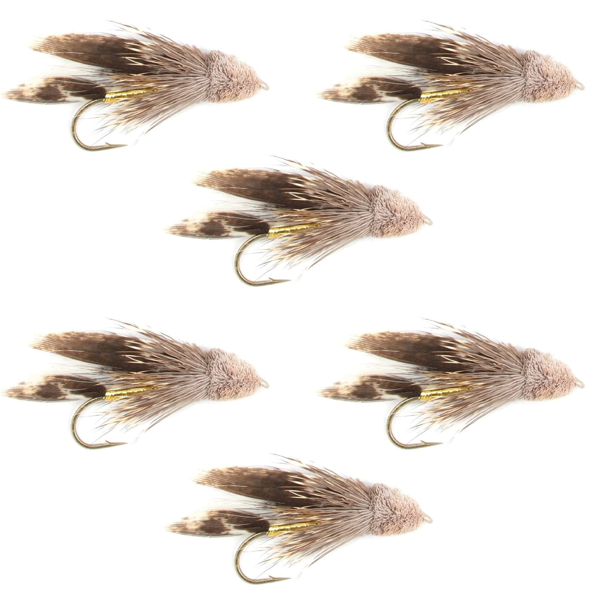Muddler Minnow Fly Fishing Flies - Classic Bass and Trout Streamers - Set of 6 Flies Hook Size 4 - Hazy Fly Fishing