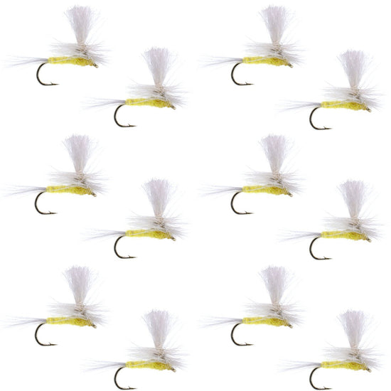 Pale Morning Dun Parachute PMD Classic Dry Fly - 1 Dozen Flies Hook Size 16 - Hazy Fly Fishing