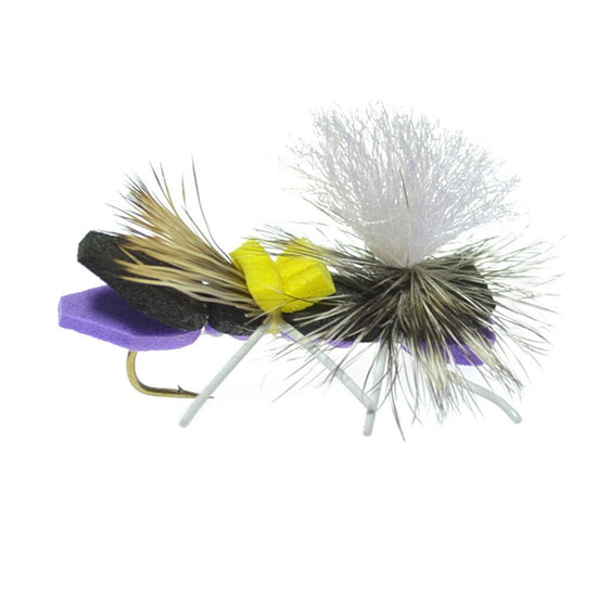 Parachute Chernobyl Ant Purple Foam Body Grasshopper Fly - 1 Dozen Flies Hook Size 10 - Hazy Fly Fishing