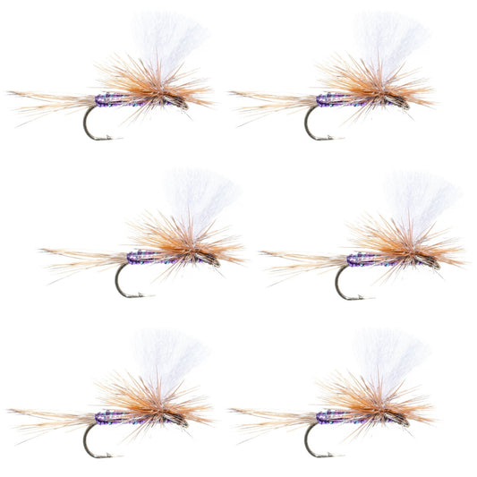 Parachute Super Flash Purple Haze Dry Fly - 6 Flies Size 14 - Hazy Fly Fishing